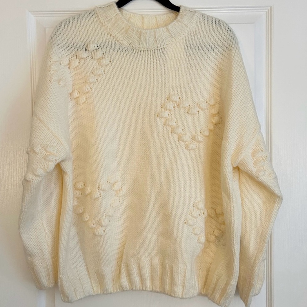Only Women's Cream Textured Knit Sweater
